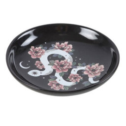 Something Different Floral Snake Trinket Dish Black/white/pink (One Size) - thumbnail 3