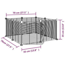 Walplus 8-Panel Pet Cage With Door Black 35X35 Cm Steel - thumbnail 8