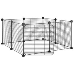 Walplus 8-Panel Pet Cage With Door Black 35X35 Cm Steel - thumbnail 4