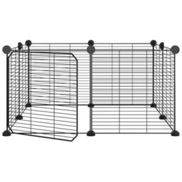 Walplus 8-Panel Pet Cage With Door Black 35X35 Cm Steel - thumbnail 2