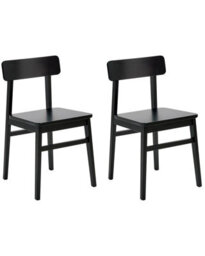 Wyld And Coco Everwood Set Of 2 Black Rubberwood Dining Chairs In Traditional Style - thumbnail 3