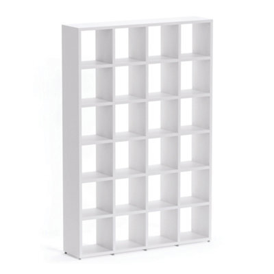 RB UK Boon 24 Cube Shelving Unit Eco-Friendly Bookcase Freestanding Heavy Duty White, Made In Austria (H)2180mm (W)1450mm (D)330mm