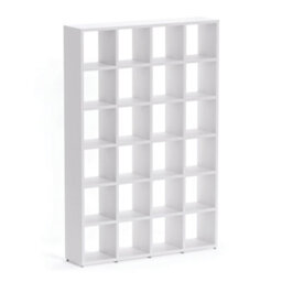 RB UK Boon 24 Cube Shelving Unit Eco-Friendly Bookcase Freestanding Heavy Duty White, Made In Austria (H)2180mm (W)1450mm (D)330mm