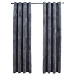 Berkfield Elegant Blackout Curtains With Rings 2 Pcs Velvet Anthracite 140X175 Cm