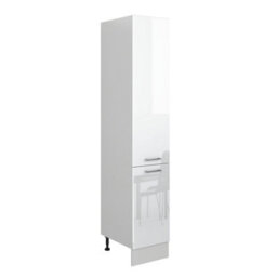 Impact Furniture Kitchen Larder Cupboard Slim Narrow Free Standing 400mm Storage Pantry Unit Light White Gloss Cabinet - Ella - thumbnail 3