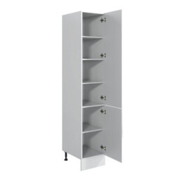 Impact Furniture Kitchen Larder Cupboard Slim Narrow Free Standing 400mm Storage Pantry Unit Light White Gloss Cabinet - Ella - thumbnail 5