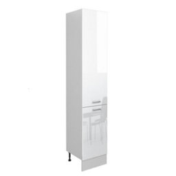 Impact Furniture Kitchen Larder Cupboard Slim Narrow Free Standing 400mm Storage Pantry Unit Light White Gloss Cabinet - Ella - thumbnail 4