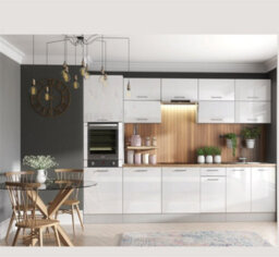 Impact Furniture Kitchen Larder Cupboard Slim Narrow Free Standing 400mm Storage Pantry Unit Light White Gloss Cabinet - Ella - thumbnail 7
