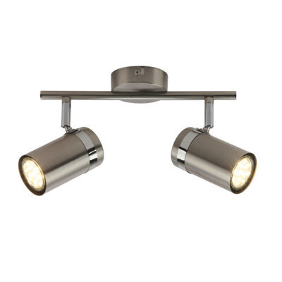 Luminosa Lighting Luminosa Palmoni Twin Ceiling Spotlight Satin Nickel, Chrome 2Xgu10 - image 1
