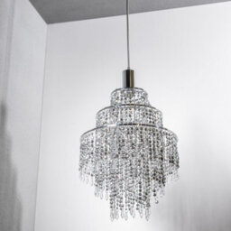 CGC Lighting Cgc Xl Chandelier Light Shade For Ceiling Pendant Light Easy Fit Crystal Lamp Shade Lampshade Diameter 22 Cm 3 Tier Silver