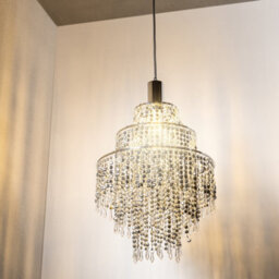 CGC Lighting Cgc Xl Chandelier Light Shade For Ceiling Pendant Light Easy Fit Crystal Lamp Shade Lampshade Diameter 22 Cm 3 Tier Silver - thumbnail 3