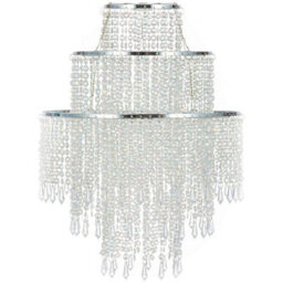 CGC Lighting Cgc Xl Chandelier Light Shade For Ceiling Pendant Light Easy Fit Crystal Lamp Shade Lampshade Diameter 22 Cm 3 Tier Silver - thumbnail 4