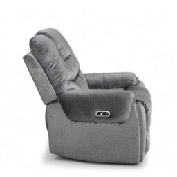 Chenille Fabric Grey Ravenna Electric Recliner Chair - thumbnail 7
