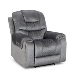 Chenille Fabric Grey Ravenna Electric Recliner Chair - thumbnail 4