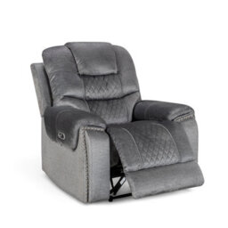 Chenille Fabric Grey Ravenna Electric Recliner Chair - thumbnail 3