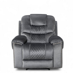 Chenille Fabric Grey Ravenna Electric Recliner Chair - thumbnail 6