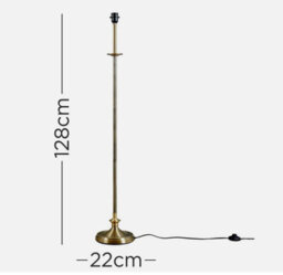 Tall Floor Lamp Base Traditional Metal Antique Brass Light Living Room Lighting - thumbnail 4