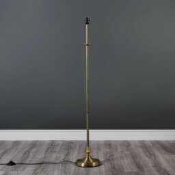 Tall Floor Lamp Base Traditional Metal Antique Brass Light Living Room Lighting - thumbnail 2