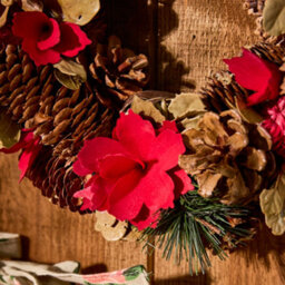 Dibor Woodland Rose Festive Decor Autumn-Winter Front Door Wreath Christmas Wreath 32Cm - thumbnail 3