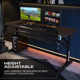 X Rocker Cougar Xl 160Cm Height Adjustable Gaming Desk With Mousepad - Black - thumbnail 4