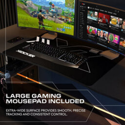 X Rocker Cougar Xl 160Cm Height Adjustable Gaming Desk With Mousepad - Black - thumbnail 5
