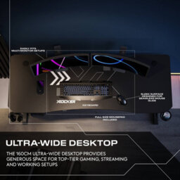 X Rocker Cougar Xl 160Cm Height Adjustable Gaming Desk With Mousepad - Black - thumbnail 3