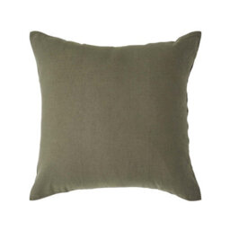 Homescapes Khaki Green European Linen Pillowcase, 60 X 60 Cm - thumbnail 1