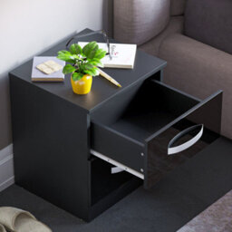 Lassic Vida Designs Hulio Black 2 Drawer Bedside Cabinet (H)470mm (W)400mm (D)360mm - thumbnail 8