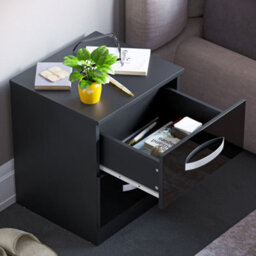 Lassic Vida Designs Hulio Black 2 Drawer Bedside Cabinet (H)470mm (W)400mm (D)360mm - thumbnail 7