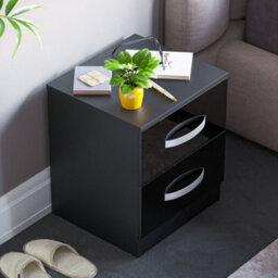 Lassic Vida Designs Hulio Black 2 Drawer Bedside Cabinet (H)470mm (W)400mm (D)360mm - thumbnail 6