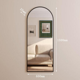 Jōbū Jobu Home - Akiko, Full Length Leaner Black Metal Arched Mirror - 150Cm X 60Cm - thumbnail 5