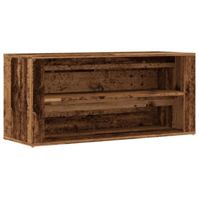 Berkfield Elegant Shoe Bench Old Wood 100X35X45 Cm Engineered Wood - image 1