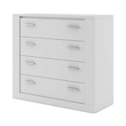 Arte Idea 10 Contemporary Chest Of Drawers Silver Handles 4 Drawers White (H)910mm (W)1000mm (D)420mm - thumbnail 2