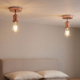 Single Head Fully Earth Ceiling Light Retro Flush Mount E27 Lamp Holder Sconce Chandeliers Pendent Set For Living Room - thumbnail 6
