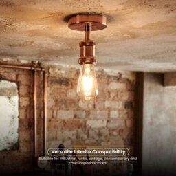 Single Head Fully Earth Ceiling Light Retro Flush Mount E27 Lamp Holder Sconce Chandeliers Pendent Set For Living Room - thumbnail 3