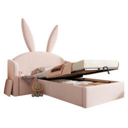 Single Bunny Ears Upholstered Storage Bed With Nightstand - thumbnail 7