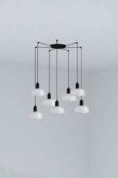Luminosa Lighting Luminosa Tatawin Small Cluster Pendant Ceiling Light Black, Gloss White 7X E27