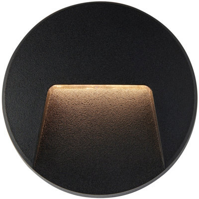 Round Outdoor Ip65 Pathway Guide Light - Indirect Cct Led - Black Abs Plastic - image 1