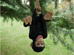 My Square Mile Hanging Monkey Garden Ornament, Decorative Tree Rope Monkey, Indoor Outdoor Safari Decor (Hanging Upside Down Monkey) - thumbnail 2