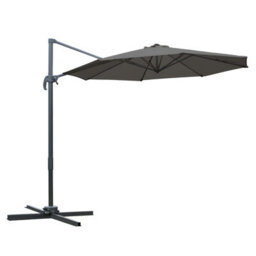 Outsunny 3(M) Garden Banana Parasol Patio Cantilever Hanging Umbrella Dark Grey - thumbnail 2