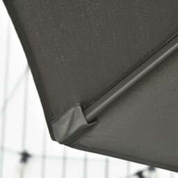 Outsunny 3(M) Garden Banana Parasol Patio Cantilever Hanging Umbrella Dark Grey - thumbnail 8