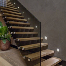 Ultra Beam Lighting Ultrabeam Square Recessed Indoor Wall Light - Stairway And Stair Riser Light 1 Watt Led Brushed Aluminium Finish - thumbnail 1