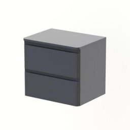 Affine Bathroom Cloakroom Vanity Unit Wall Mounted Countertop Basin Grey Gloss 600mm - thumbnail 3