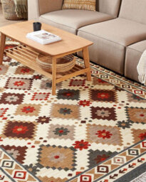 Beliani Rug Ghukasavan Multicolour 200 X 300 Cm Wool Kilim - thumbnail 2