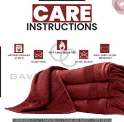 Gc Gaveno Cavailia Hampton Royal 4 Pack Bath Towel 70X120 Red Egyptian Cotton Premier Super Absorbent Towel - thumbnail 4