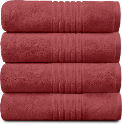 Gc Gaveno Cavailia Hampton Royal 4 Pack Bath Towel 70X120 Red Egyptian Cotton Premier Super Absorbent Towel