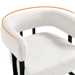 Yaheetech White Oversized Upholstered Accent Armchair With 3 Strong Metal Legs - thumbnail 5