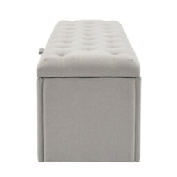 Matteo Light Grey Fabric Storage Bench Ottoman - 135Cm - thumbnail 9