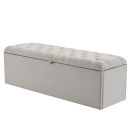 Matteo Light Grey Fabric Storage Bench Ottoman - 135Cm - thumbnail 5
