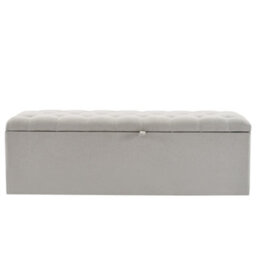 Matteo Light Grey Fabric Storage Bench Ottoman - 135Cm - thumbnail 7